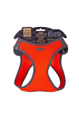Doggie Havalı Dokuma Reflektörlü Küçük Irk Göğüs Tasması Orange 42-48 cm(ARG-L)