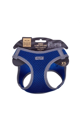 Doggie Havalı Dokuma Reflektörlü Küçük Irk Göğüs Tasması Mavi 30-34 cm (ARG-XS)