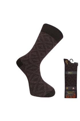 Pamuklu Havlu Kışlık Erkek Çorabı - Cebelitarık - Kahverengi - No: 41-44 (14639)