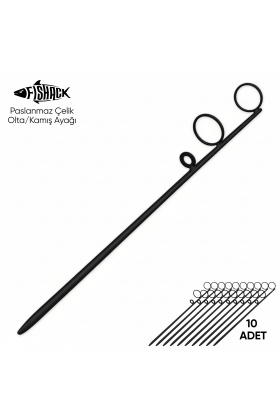 Olta Kamış Ayağı - Paslanmaz Çelik - Fishack - Siyah - 10lu