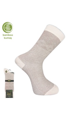 Bambu Erkek Çorabı - Tumaniş - Krem (17104-R7)