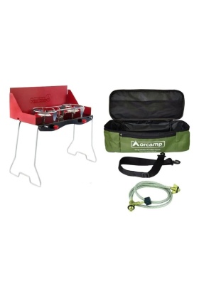 Katlanabilir Ayaklı İkili Yer Tipi Kamp Ocak - Çantalı (K-629)