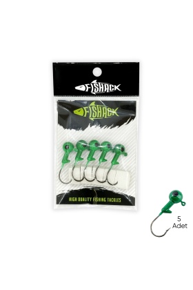 Kurşunlu Jighead Zoka - 8g - Fishack - Yeşil (XHA02) - 5 Adet