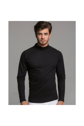 Termal Üst İçlik - Balıkçı Yaka - Thermoform - Siyah