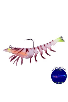 Silikon Karides Yem - 7g 75mm - Fishack Krillax - UV Boyalı - Ghost Shrimp