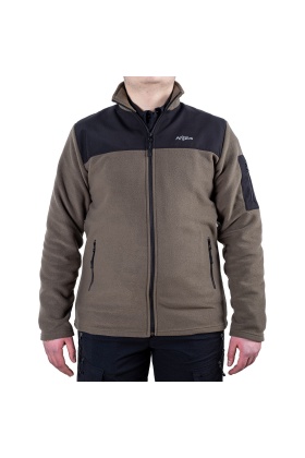 Outdoor Polar Ceket Haki - Sıcak Tutan Polar - Softshell Omuz - Fermuarlı Cep