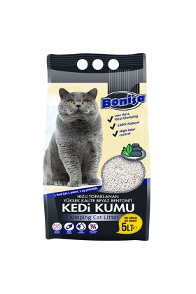 Bentonit Kedi Kumu - Bonisa - Active Carbon -  5 Lt
