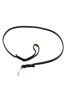 Doggie Yağlı Derili 4 Örgülü Eğitim Gezdirme Tasması Kahve 1.4*150 cm (YOEGT-14)