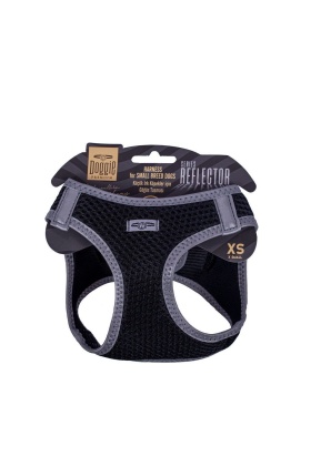 Doggie Havalı Dokuma Reflektörlü Küçük Irk Göğüs Tasması Siyah 30-34 cm (ARG-XS)