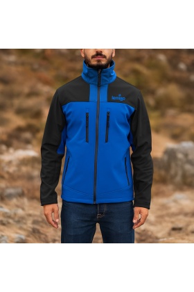Su ve Rüzgar Geçirmez Softshell Mont - Lemigo - Mavi-Siyah