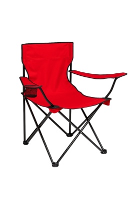 Katlanır Kamp Piknik Sandalyesi - Bardaklıklı - (DY.001) - Kırmızı - Taşıma Çantalı
