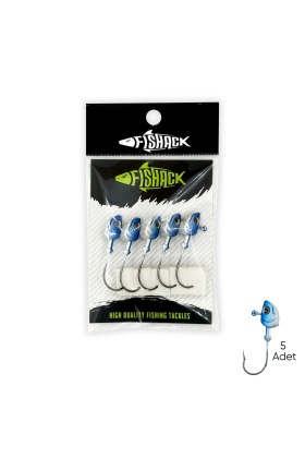 Kurşunlu Jighead Zoka - 8g - Fishack - Mavi Beyaz (XHA11) - 5 Adet