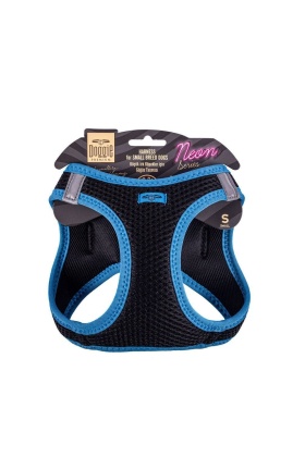 Doggie Havalı Dokuma Neon Küçük Irk Göğüs Tasması Mavi 32-38 cm (ANG-S)