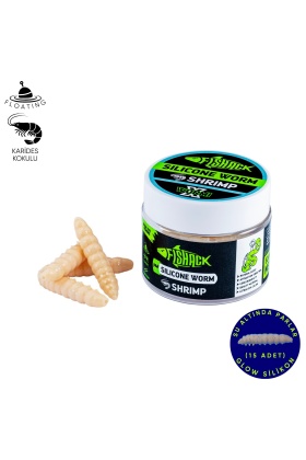 Yüzen Silikon Kurt - Glow Alabalık Yemi - 37mm - Karides Kokulu - Ekmek İçi - Trout Bait