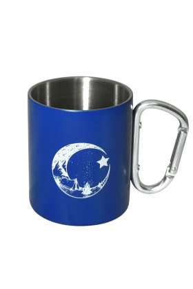 Karabina Saplı Paslanmaz Çelik Kupa Bardak - Orcamp - Mavi (OUT-1850)