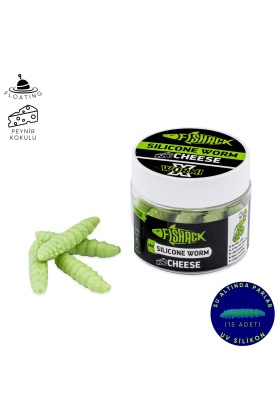 Yüzen Silikon Kurt - Glow Alabalık Yemi - 37mm - Peynir Kokulu - Küf Yeşili - Trout Bait