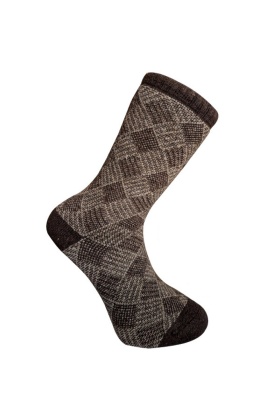 Kuzu Yünü Havlu Erkek Çorabı - Eskimo - Kahverengi - No: 41-44 (13905)