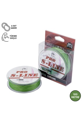 İp Örgü Misina - 4 Kat - Pro S-Line - 100mt - 0.20mm - 9,99kg Çeker