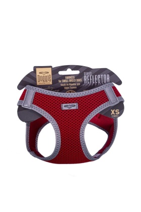 Doggie Havalı Dokuma Reflektörlü Küçük Irk Göğüs Tasması Red 30-34 cm(ARG-XS)