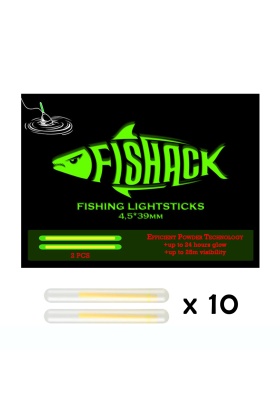 Fishack Powder Balıkçı Fosfor Çiftli 45*39mm 10lu