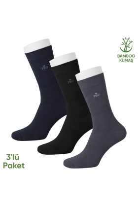 Bambu Erkek Soket Çorap - 3 Çift - Dikişsiz - Biga - 17619 - Set 1