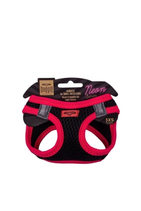 Doggie Havalı Dokuma Neon Küçük Irk Göğüs Tasması Pembe 22-26 cm (ANG-3XS)
