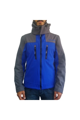 Lemigo Softshell Kapşonlu Mavi-Gri Mont