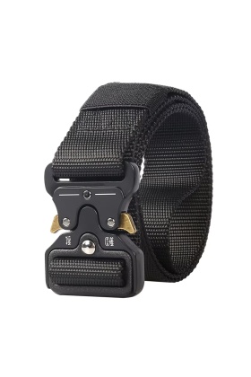 Outdoor Taktik Kemer - Metal Toka - Siyah - 120cm