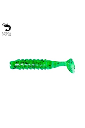 Silikon Kurt Yem - 1,5g 45mm - Fishack - 10 Adet - Yeşil - Karides Kokulu