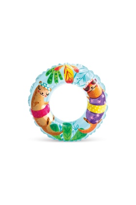 Çocuk Yüzme Simidi - Intex - Şeffaf Desenli - Gök Mavisi - 61cm (59242)