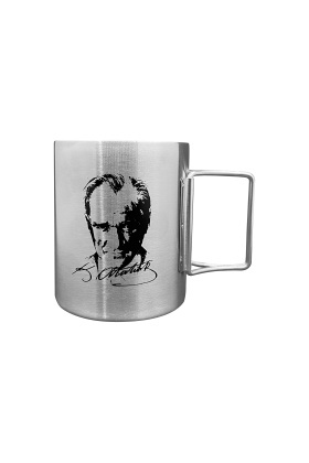 Katlanabilir Saplı Çelik Kupa Bardak - Orcamp - 180 ml - Atatürk (OUT-1800)