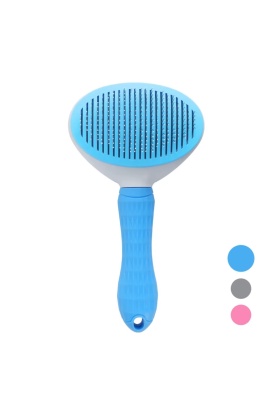 Kedi Tarağı - Otomatik Temizlenen Tuşlu - Mavi (8601)