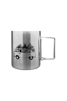 Katlanabilir Saplı Çelik Kupa Bardak - Orcamp - 180 ml - Karavan (OUT-1800)