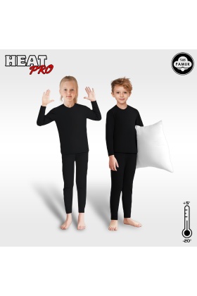 Argeus HeatPro Çocuk Unisex Siyah Termal İçlik Takım