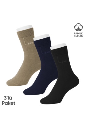 Pamuklu Erkek Soket Çorap - 3 Çift - Dikişsiz - Eyfel - 16656 - Set 2