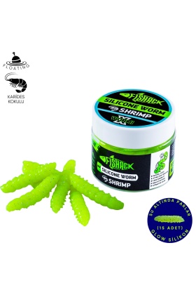 Yüzen Silikon Kurt - Glow Alabalık Yemi - 37mm - Karides Kokulu - Fosfor Yeşili - Trout Bait