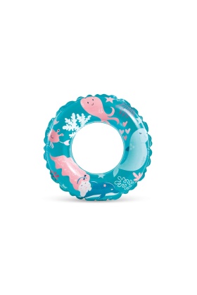 Çocuk Yüzme Simidi - Intex - Şeffaf Desenli - Turkuaz - 61cm (59242)