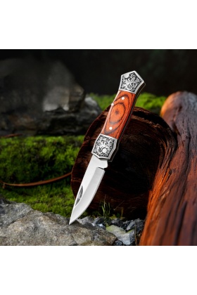 Katlanır Cep Çakısı - Ahşap Saplı - SDR-207 - Kırmızı