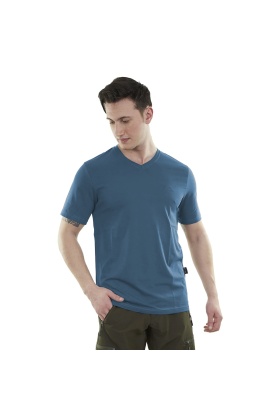 Erkek Tişört - Pamuklu Spor Tişört - Vortex - İndigo