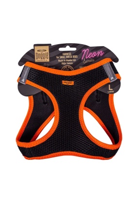 Doggie Havalı Dokuma Neon Küçük Irk Göğüs Tasması Turuncu 42-48 cm (ANG-L)