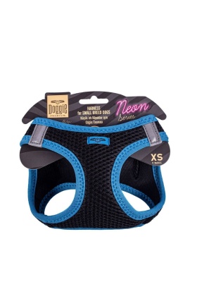 Doggie Havalı Dokuma Neon Küçük Irk Göğüs Tasması Mavi 30-34 cm (ANG-XS)