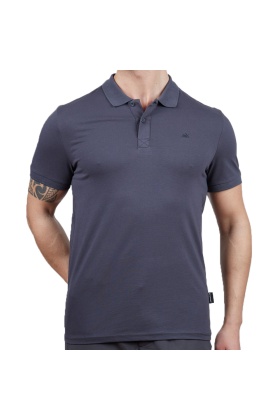 Erkek Polo Yaka Tişört - Pamuklu Spor Tişört - Stratus - Antrasit (600303)