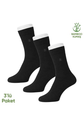 Bambu Erkek Soket Çorabı - 3 Çift - Dikişsiz - Gori -17135 - Set 5