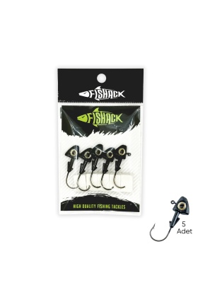 Kurşunlu Jighead Zoka - 6g - Fishack - Siyah (XHA07) - 5 Adet