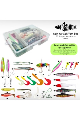 Silikon Spin At-Çek Yem Seti - 70 Parça - Yem Kutulu - Fishack (2003)