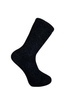 Kuzu Yünü Havlu Erkek Çorabı - Eskimo - Siyah - No: 41-44  (13905)