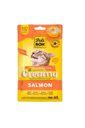 Kedi Ödül Maması - Creamy - Somonlu - 15 gr 5li - Delibon