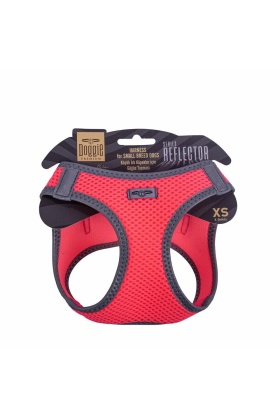 Doggie Havalı Dokuma Reflektörlü Küçük Irk Göğüs Tasması Pembe 30-34 cm (ARG-XS)