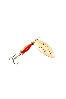 Turna Levrek Alabalık Döner Olta Kaşık - Alp Long - Ladybug/Altın - No:2/16GR