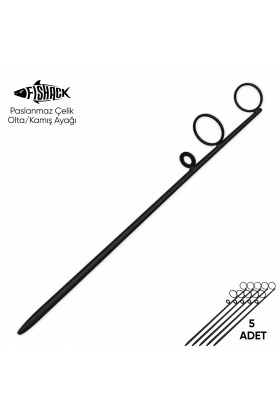 Olta Kamış Ayağı - Paslanmaz Çelik - Fishack - Siyah - 5li